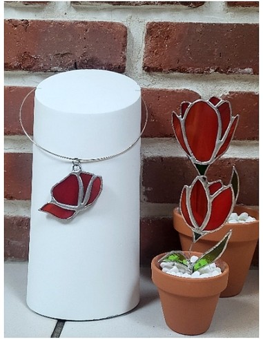 Collier cocquelicot